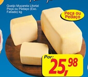 Supermercados Guanabara Queijo Mucarela Litoral peca pu pedaco 1kg oferta