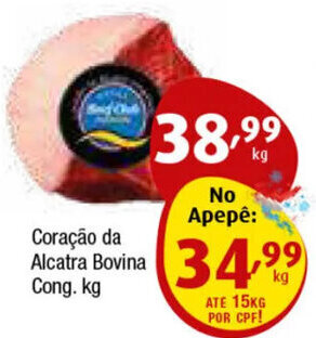 Inter Supermercados Coração da Alcatra Bovina Cong. kg oferta