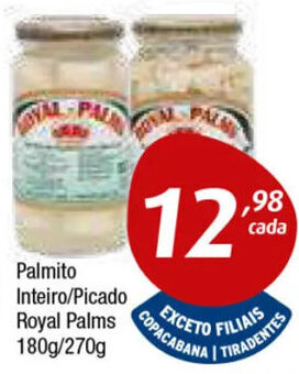 Palmito Inteiro/Picado Royal Palms 180g/270g
