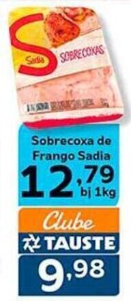 Supermercados Tauste Sobrecoxa de Frango Sadia bj 1kg oferta