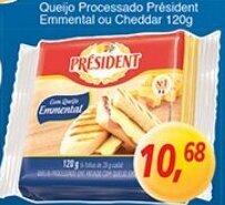 Supermercados Guanabara Queijo Processado President Emmental ou Cheddar 120g oferta