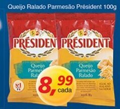 Supermercados Guanabara Queijo Ralado Parmesao President 100g oferta