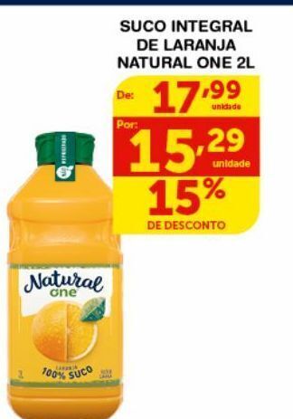 Roldão Suco integral de laranja natural one 2l oferta