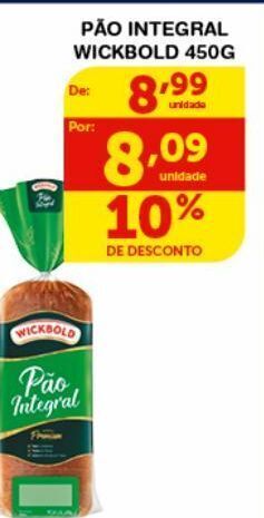Roldão Pão integral wickbold 450g oferta