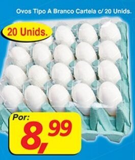 Supermercados Guanabara Ovos Tipo A Branco Cartela c/ 20 unids. oferta