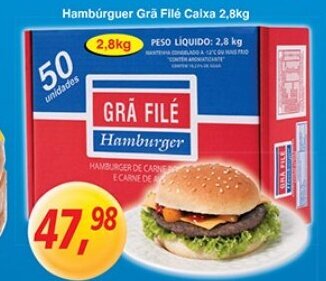 Supermercados Guanabara Hamburguer Gra file Caixa 2.8kg oferta