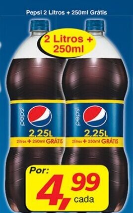 Supermercados Guanabara Pepsi 2L + 250ml Gratis oferta
