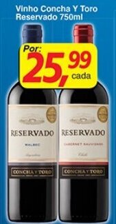 Supermercados Guanabara Vinho Concha y Toro Reservado 750ml oferta