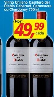 Supermercados Guanabara Vinho Chileno Casillero del Diablo Cabernet, Carmenere ou Chardonay 750ml oferta