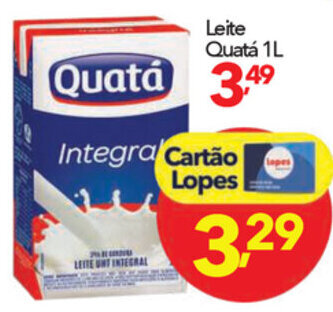 Lopes Supermercados Leite Quata 1L oferta