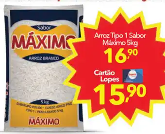Lopes Supermercados Arroz tipo 1 sabor Maximo 5kg oferta