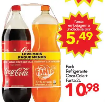 Lopes Supermercados Pack Refrigerante Coca Cola + Fanta 2L oferta