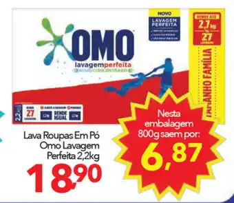 Lopes Supermercados Lava Roupas em po Omo Lavagem Perfeita 800g oferta