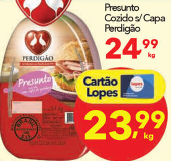 Lopes Supermercados Presunto Cozido s/ Capa Perdigao 1kg oferta