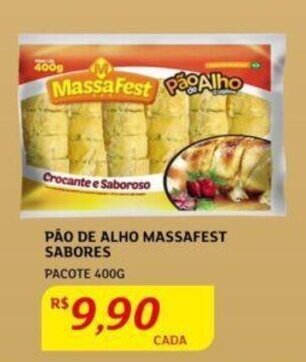 Assaí Atacadista PÃO DE ALHO MASSAFEST SABORES PACOTE 400G oferta