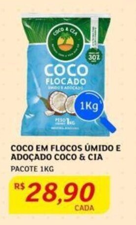Assaí Atacadista COCO EM FLOCOS ÚMIDO E ADOÇADO COCO & CIA PACOTE 1KG oferta