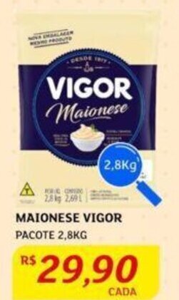 Assaí Atacadista MAIONESE VIGOR PACOTE 2,8KG oferta