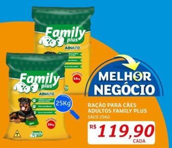 Assaí Atacadista RAÇÃO PARA CÃES ADULTOS FAMILY PLUS SACO 25KG oferta