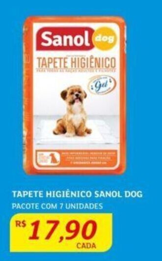 Assaí Atacadista TAPETE HIGIÊNICO SANOL DOG PACOTE COM 7 UNIDADES oferta