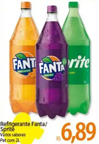 Atacadão Refrigerante Fanta/ Sprite Várlos sabores Pet com 2L oferta