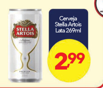 Lopes Supermercados Cerveja Stella Artois lata 269ml oferta