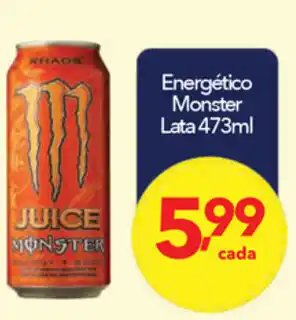 Lopes Supermercados Energetico Monster lata 473ml oferta