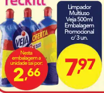 Lopes Supermercados Limpador Multiuso Veja 500ml Embalagem Promocional c/ 3un. oferta