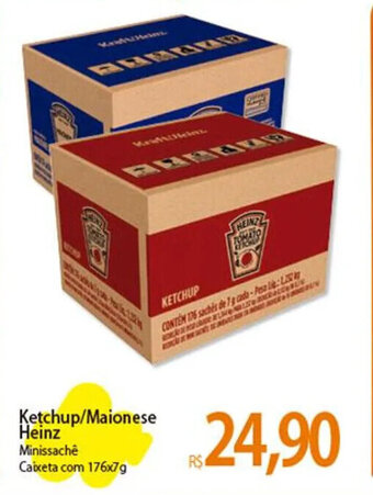 Atacadão Ketchup/Maionese Heinz Minissachê Caixeta com 176x7g oferta