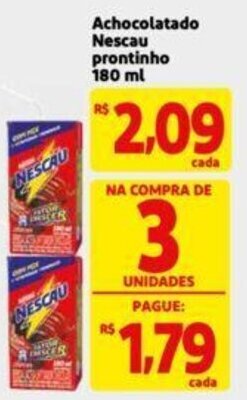 Extra Supermercado Achocolatado Nescau prontinho 180 ml oferta