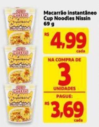 Extra Supermercado Macarrão instantâneo Cup Noodles Nissin 69g oferta