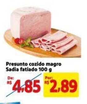 Extra Supermercado Presunto cozido magro Sadia fatiado 100 g oferta