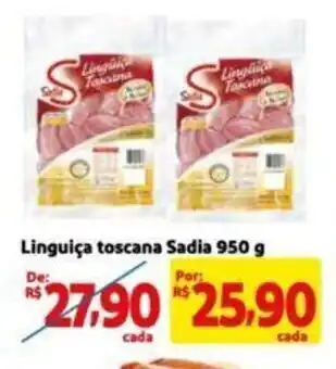 Extra Supermercado Linguiça toscana Sadia 950 g oferta