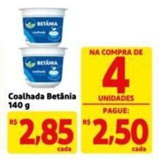 Extra Supermercado Coalhada Betânia 140 g oferta