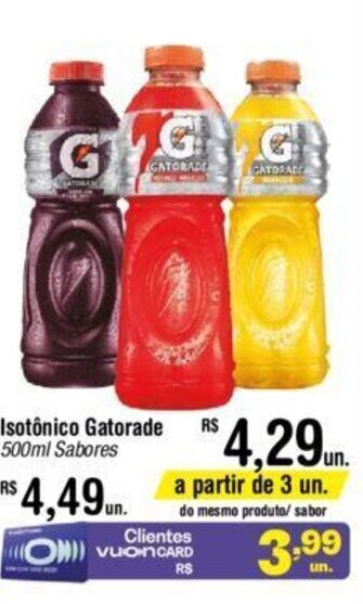 Fort Atacadista Isotônico Gatorade 500ml Sabores oferta