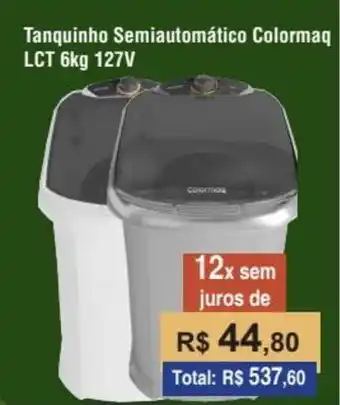 Copercana Tanquinho Semiautomático Colormaq LCT 6kg 127V oferta