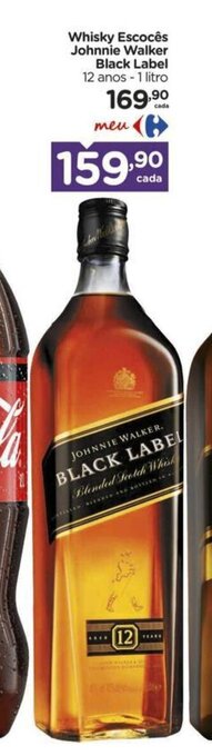 Carrefour Whisky Escocês Johnnie Walker Black Label 12 anos - 1 litro oferta
