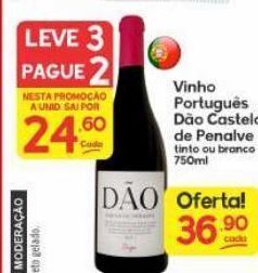 Supermercados Princesa Vinho português dão castelo de penalve 750ml oferta