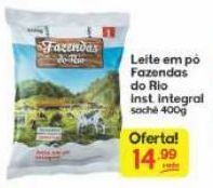 Supermercados Princesa Leite em pó fazendas do rio inst. integral 400g oferta