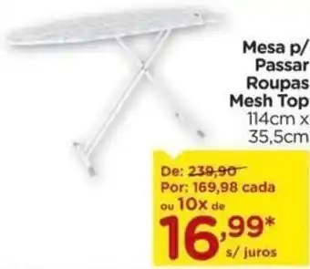 Carrefour Mesa p/ Passar Roupas Mesh Top 114cm x 35,5cm oferta