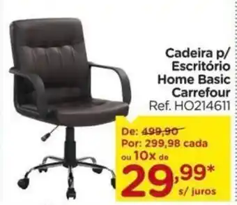 Carrefour Cadeira p/ Escritório Home Basic Carrefour oferta