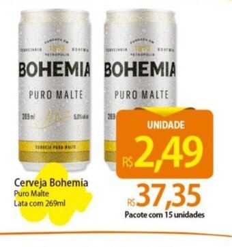 Cerveja Bohemia Puro Malte Lata com 269ml