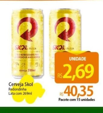 Atacadão Cerveja Skol Redondinha Lata com 269ml oferta
