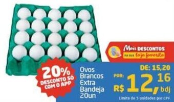 Tenda Atacado Ovos Brancos Extra Bandeja 20un oferta