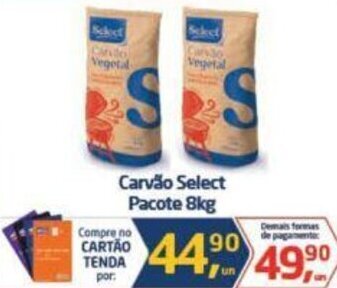 Tenda Atacado Carvão Select Pacote 8kg oferta