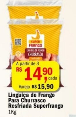 Ultrabox Linguiça de Frango Para Churrasco Resfriada Superfrango 1kg oferta