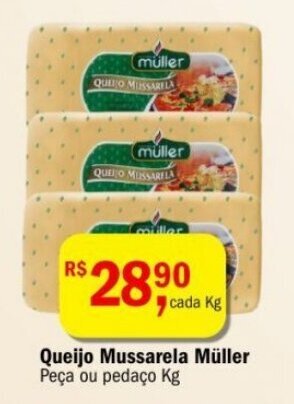 Ultrabox Queijo Mussarela Müller Peça ou pedaço Kg oferta