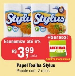 Papel Toalha Stylus Pacote com 2 rolos