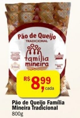 Ultrabox Pão de Queijo Família Mineira Tradicional 800g oferta