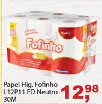 Papel hig. Fofinho Neutro 30M