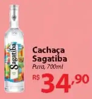 Super Bompreço Cachaça Sagatiba Pura, 700ml oferta